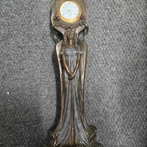 Artistic Bronze Plated Figurine Clock